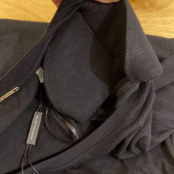 Elie Tahari Scoop Neck Ribbed Bodysuit Black Large NWT $110 - Picture 6 of 10